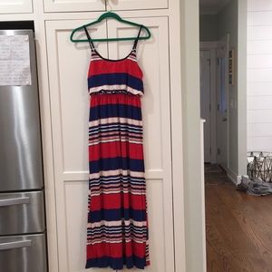 Yellow star jersey knit maxi dress